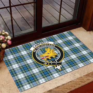 Campbell Dress Ancient Tartan Door Mat with Family Crest