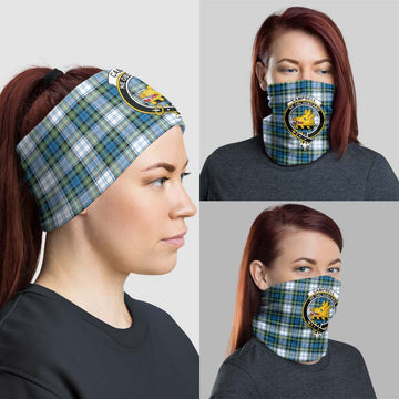 Campbell Dress Ancient Tartan Neck Gaiters, Tartan Bandanas, Tartan Head Band with Family Crest