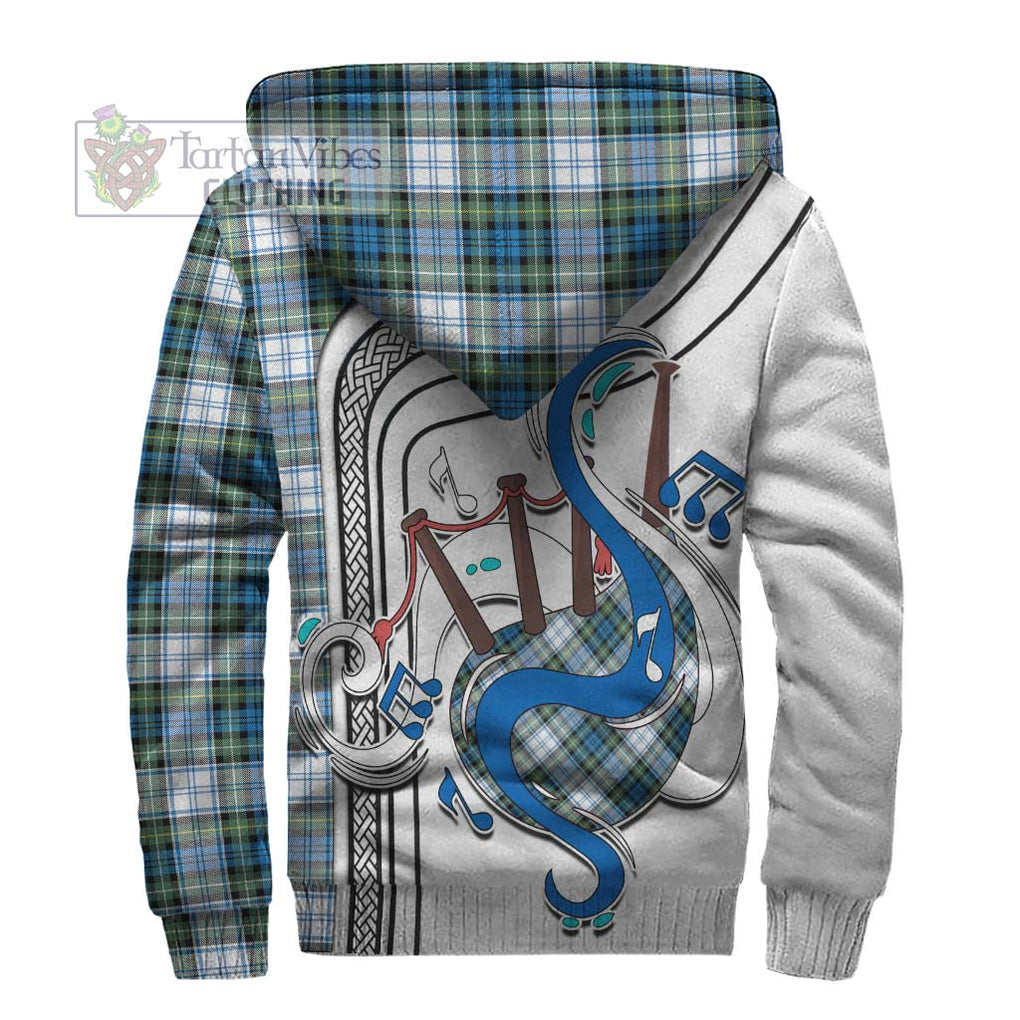 Campbell Dress Ancient Tartan Sherpa Hoodie with Epic Bagpipe Style - Tartanvibesclothing Shop