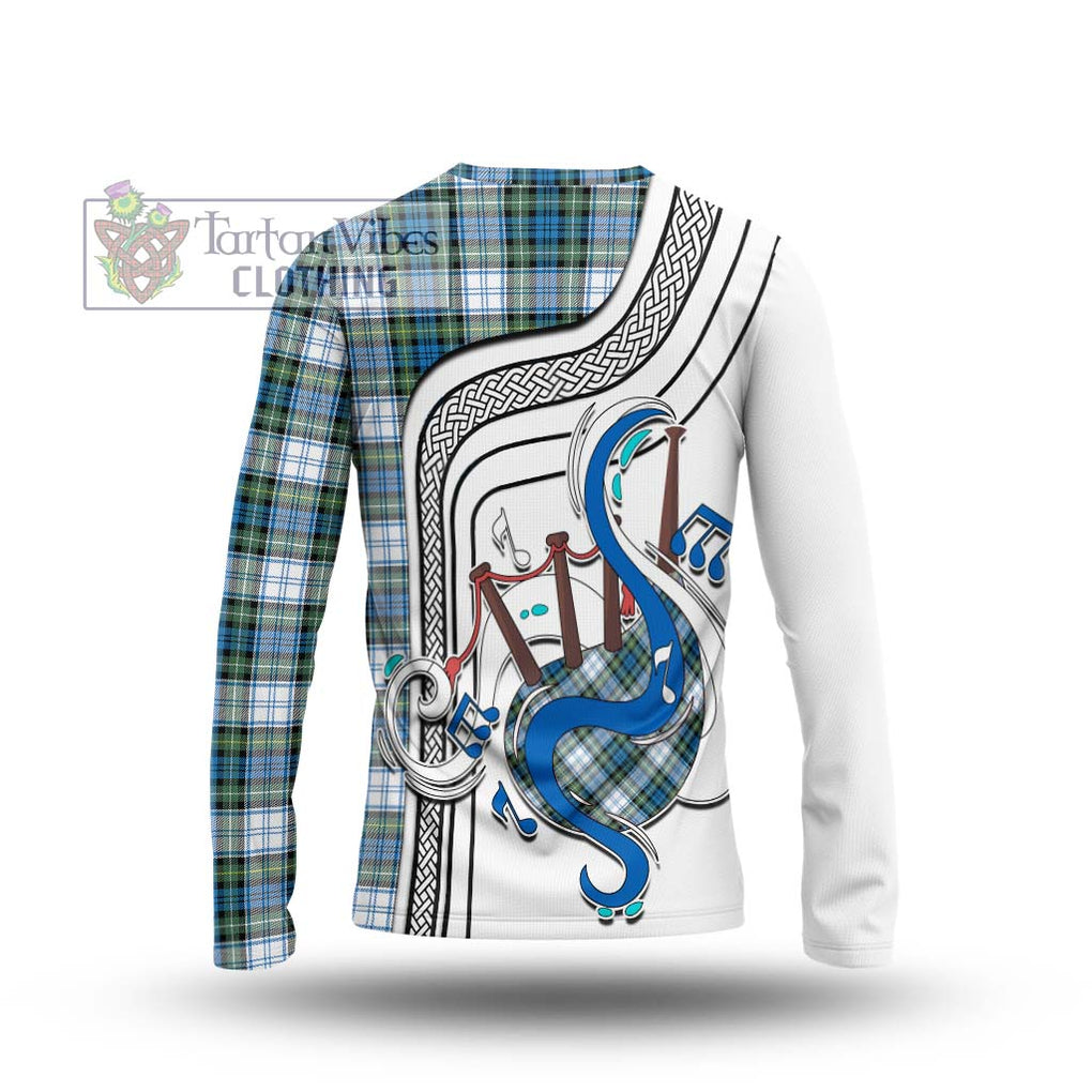 Tartan Vibes Clothing Campbell Dress Ancient Tartan Long Sleeve T-Shirt with Epic Bagpipe Style