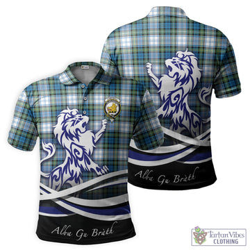 Campbell Dress Ancient Tartan Polo Shirt with Alba Gu Brath Regal Lion Emblem