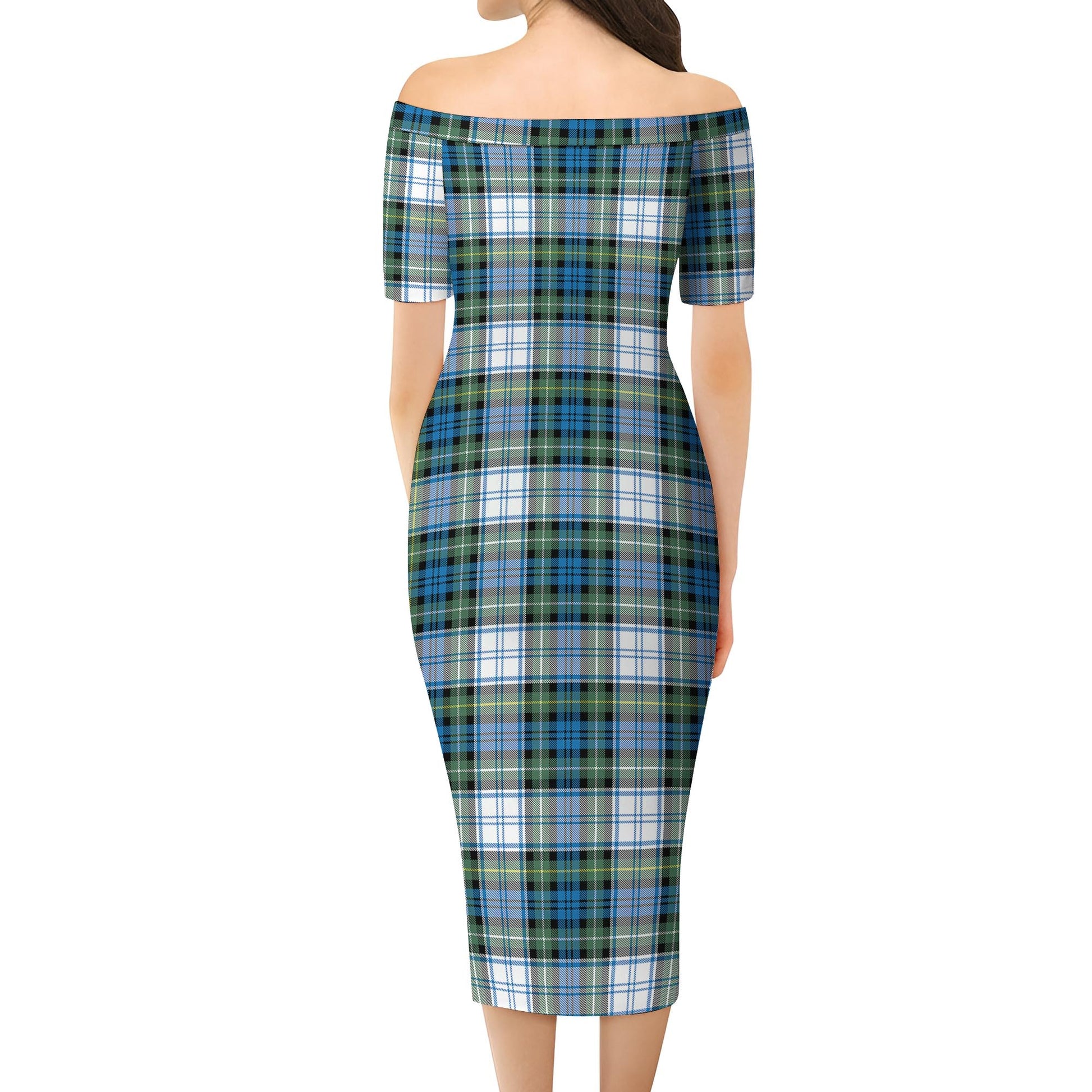 Campbell Dress Ancient Tartan Off Shoulder Lady Dress - Tartanvibesclothing