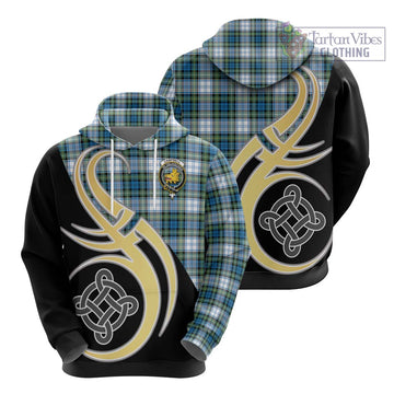 Campbell Dress Ancient Tartan Hoodie with Family Crest and Celtic Symbol Style