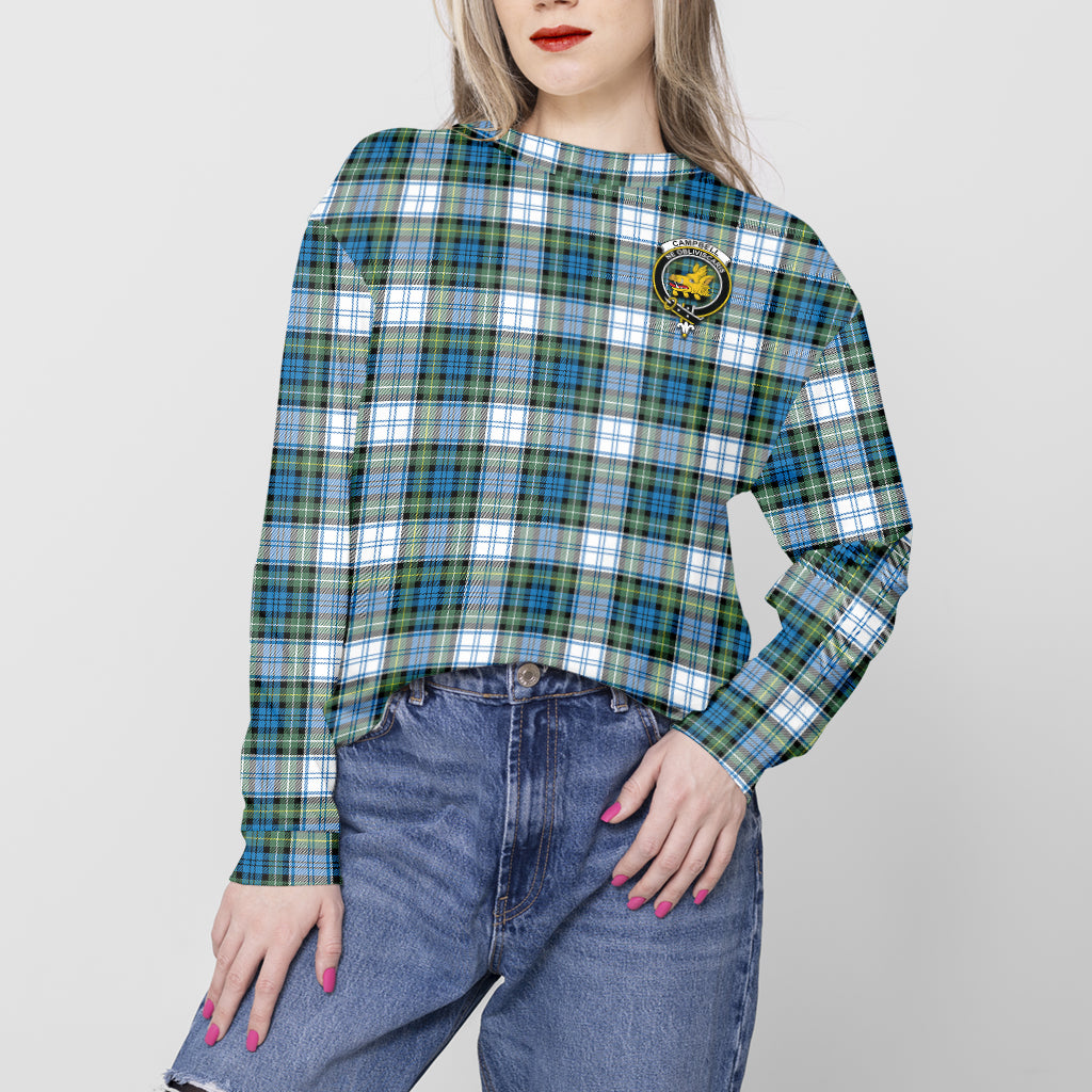 Campbell Dress Ancient Tartan Sweatshirt with Family Crest - Tartan Vibes Clothing