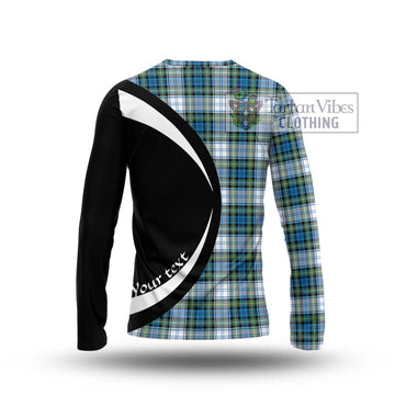 Campbell Dress Ancient Tartan Long Sleeve T-Shirt with Family Crest Circle Style