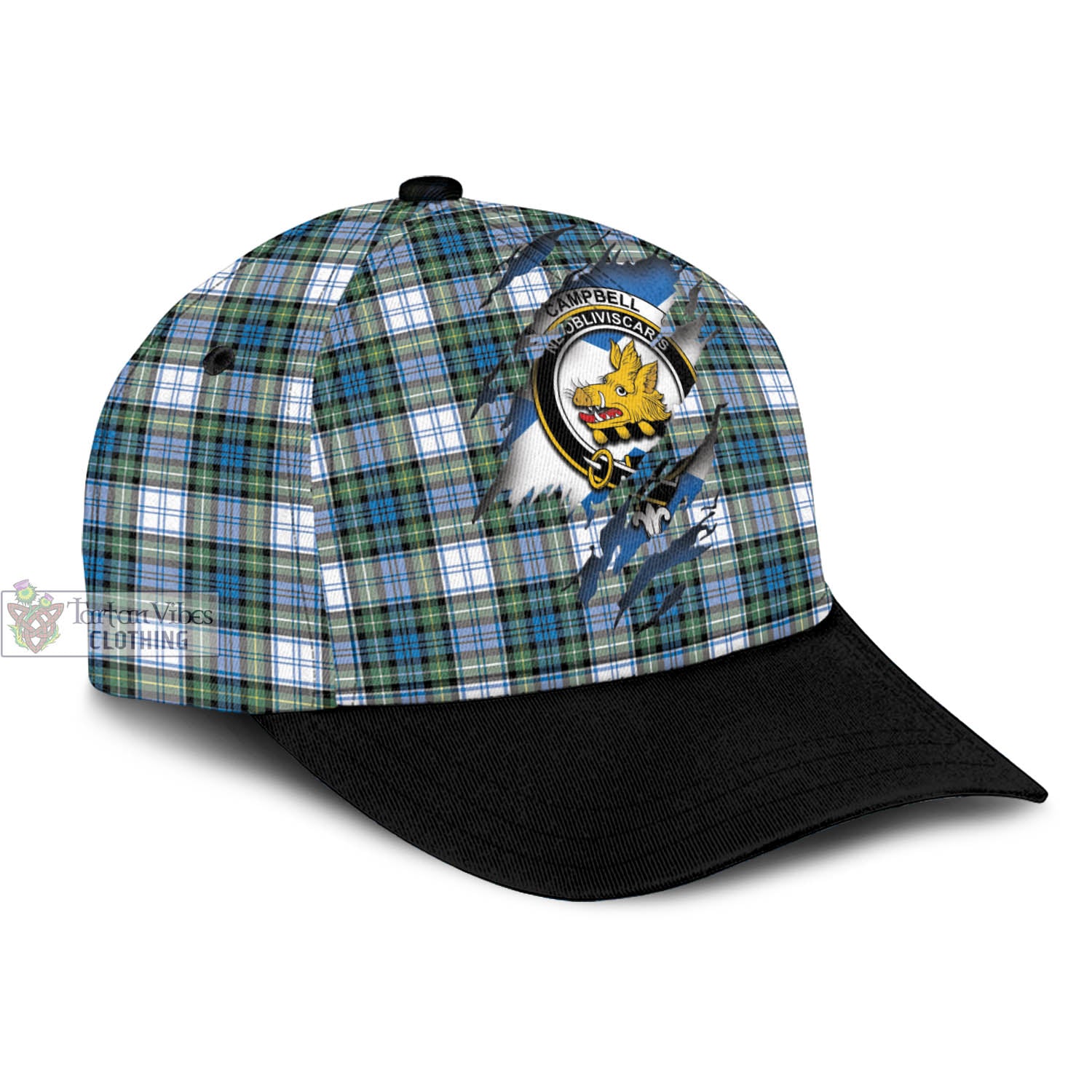 Tartan Vibes Clothing Campbell Dress Ancient Tartan Classic Cap with Family Crest In Me Style