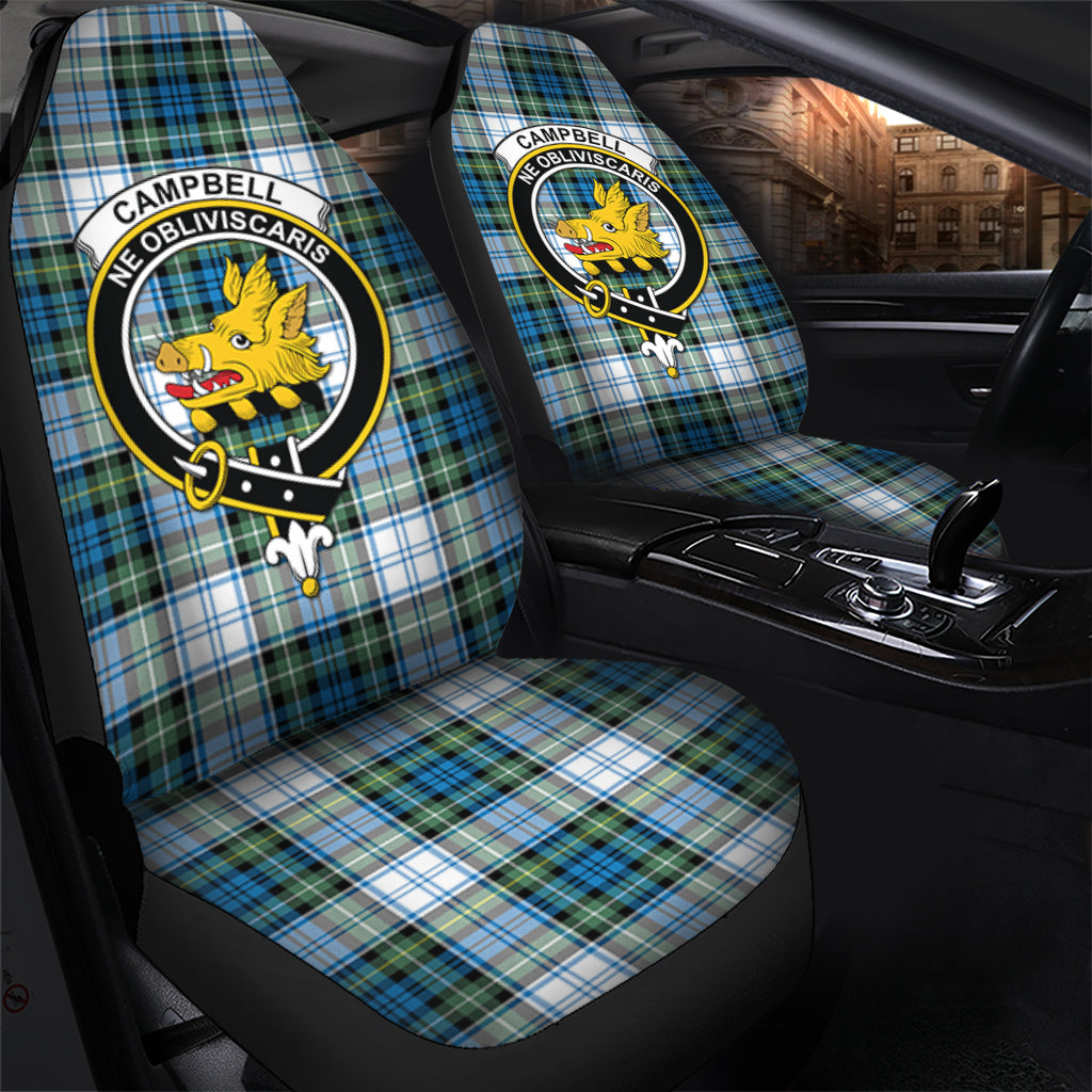 Campbell Dress Ancient Tartan Car Seat Cover with Family Crest - Tartanvibesclothing