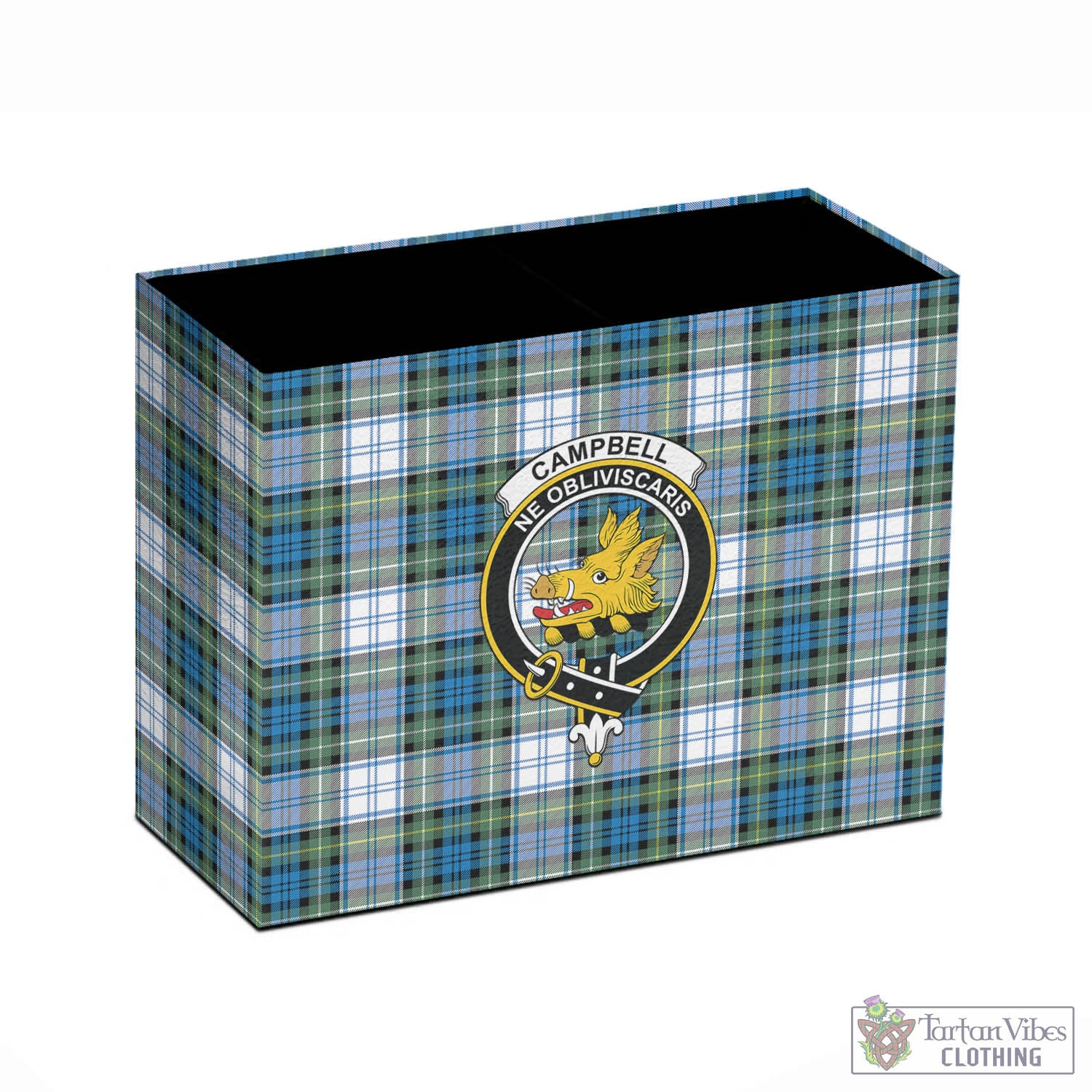 Tartan Vibes Clothing Campbell Dress Ancient Tartan Pen Holder with Family Crest