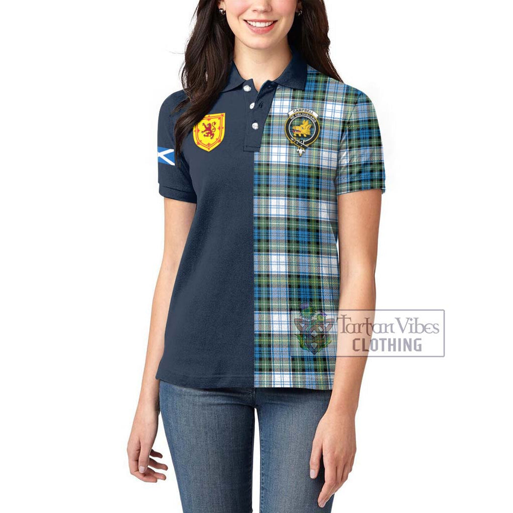 Tartan Vibes Clothing Campbell Dress Ancient Tartan Women's Polo Shirt with Scottish Lion Royal Arm Half Style