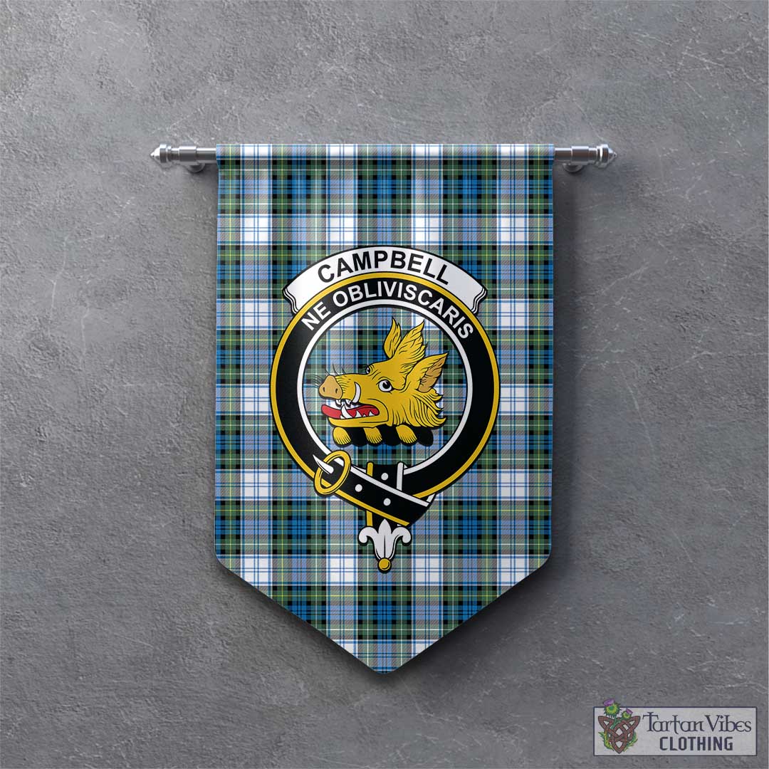 Tartan Vibes Clothing Campbell Dress Ancient Tartan Gonfalon, Tartan Banner with Family Crest