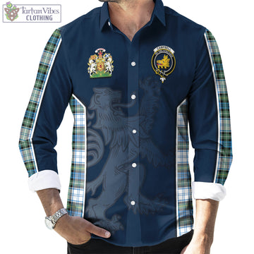 Campbell Dress Ancient Tartan Long Sleeve Button Up Shirt with Family Crest and Lion Rampant Vibes Sport Style