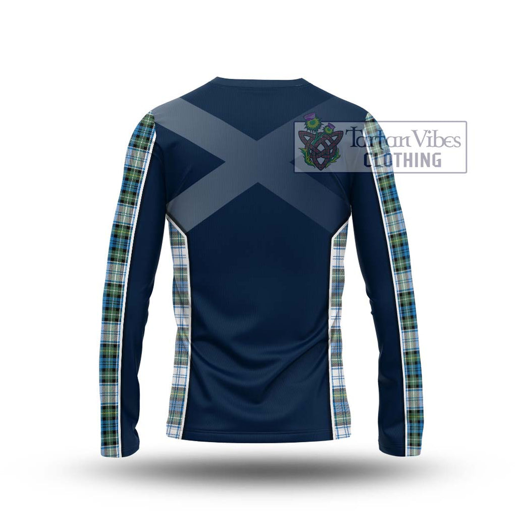 Campbell Dress Ancient Tartan Long Sleeve T-Shirt with Family Crest and Lion Rampant Vibes Sport Style - Tartan Vibes Clothing