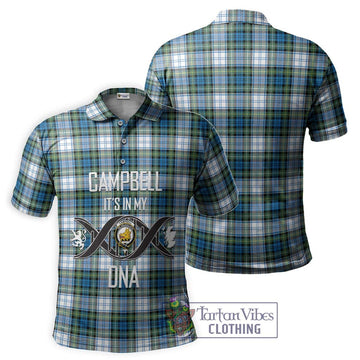 Campbell Dress Ancient Tartan Polo Shirt with Family Crest DNA In Me Style