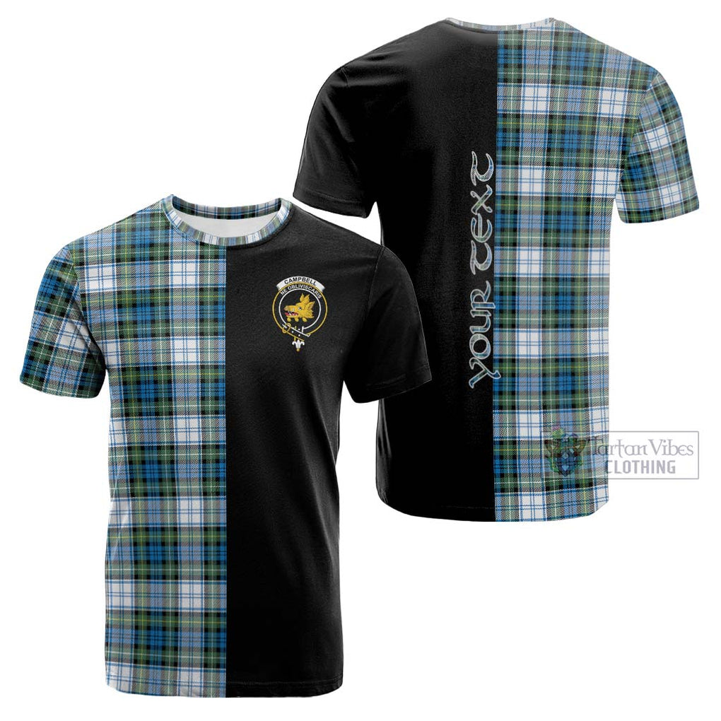 Tartan Vibes Clothing Campbell Dress Ancient Tartan Cotton T-shirt with Family Crest and Half Of Me Style