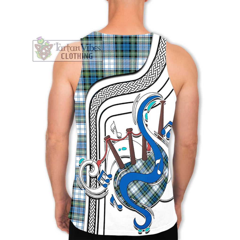 Campbell Dress Ancient Tartan Men's Tank Top with Epic Bagpipe Style - Tartanvibesclothing Shop