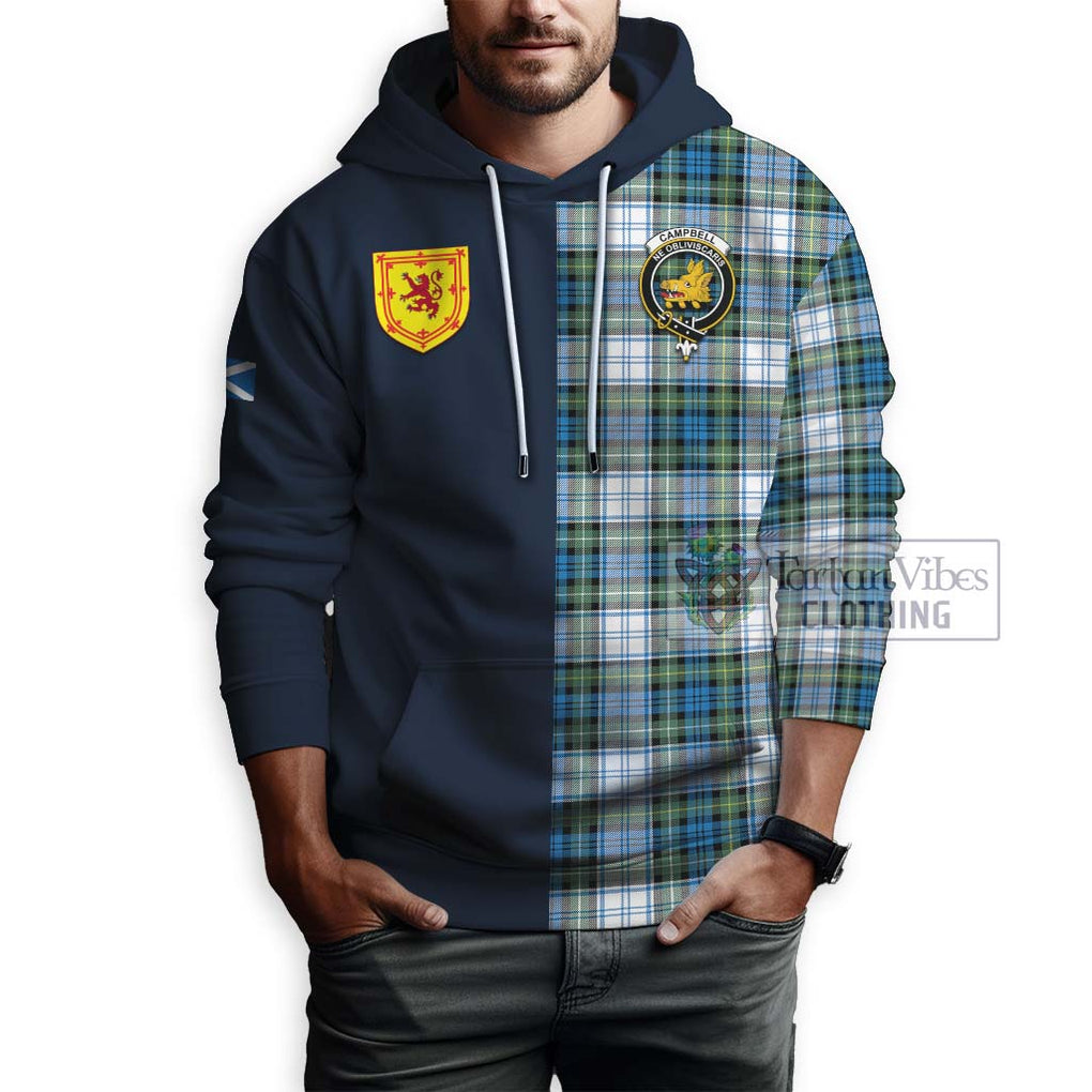 Tartan Vibes Clothing Campbell Dress Ancient Tartan Hoodie with Scottish Lion Royal Arm Half Style