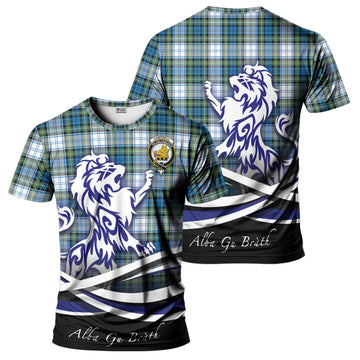 Campbell Dress Ancient Tartan T-Shirt with Alba Gu Brath Regal Lion Emblem