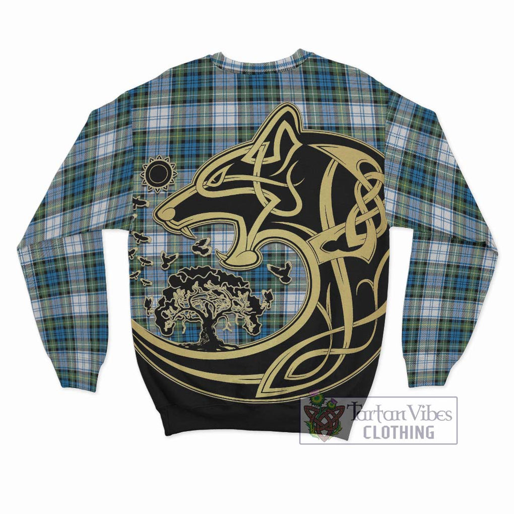 Campbell Dress Ancient Tartan Sweatshirt with Family Crest Celtic Wolf Style - Tartan Vibes Clothing