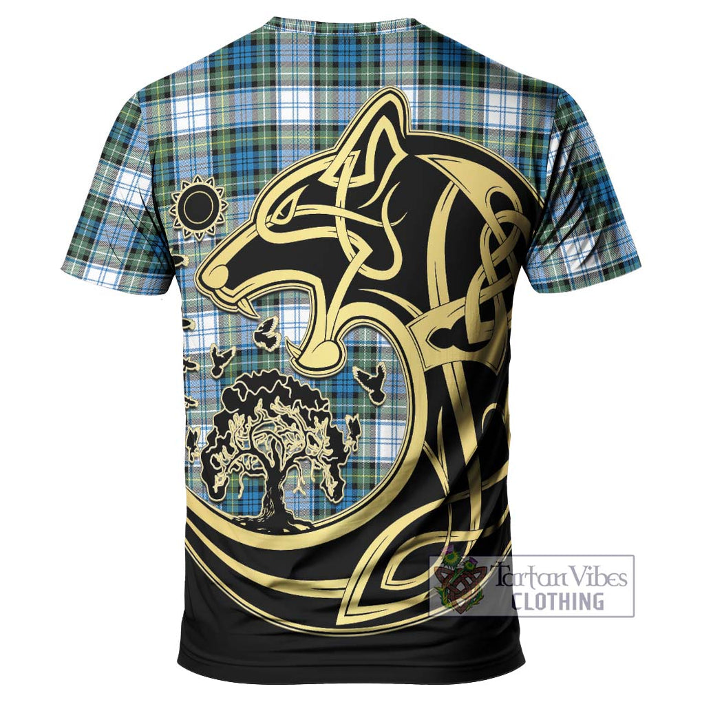 Campbell Dress Ancient Tartan T-Shirt with Family Crest Celtic Wolf Style - Tartan Vibes Clothing