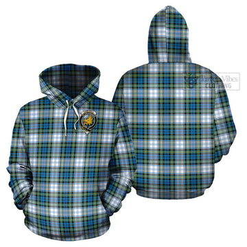 Campbell Dress Ancient Tartan Cotton Hoodie with Family Crest