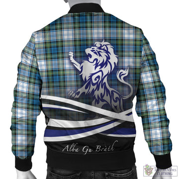 Campbell Dress Ancient Tartan Bomber Jacket with Alba Gu Brath Regal Lion Emblem