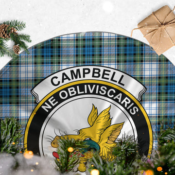 Campbell Dress Ancient Tartan Christmas Tree Skirt with Family Crest