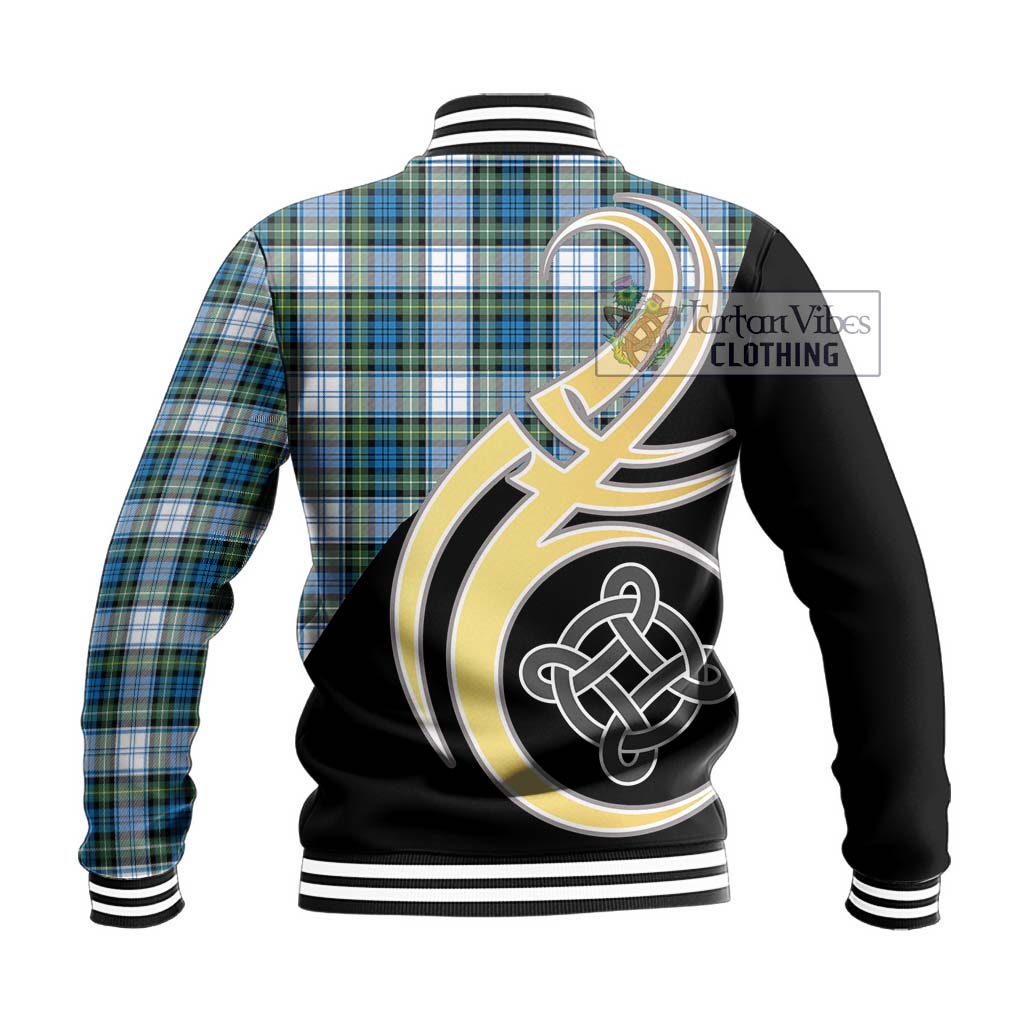 Campbell Dress Ancient Tartan Baseball Jacket with Family Crest and Celtic Symbol Style - Tartan Vibes Clothing