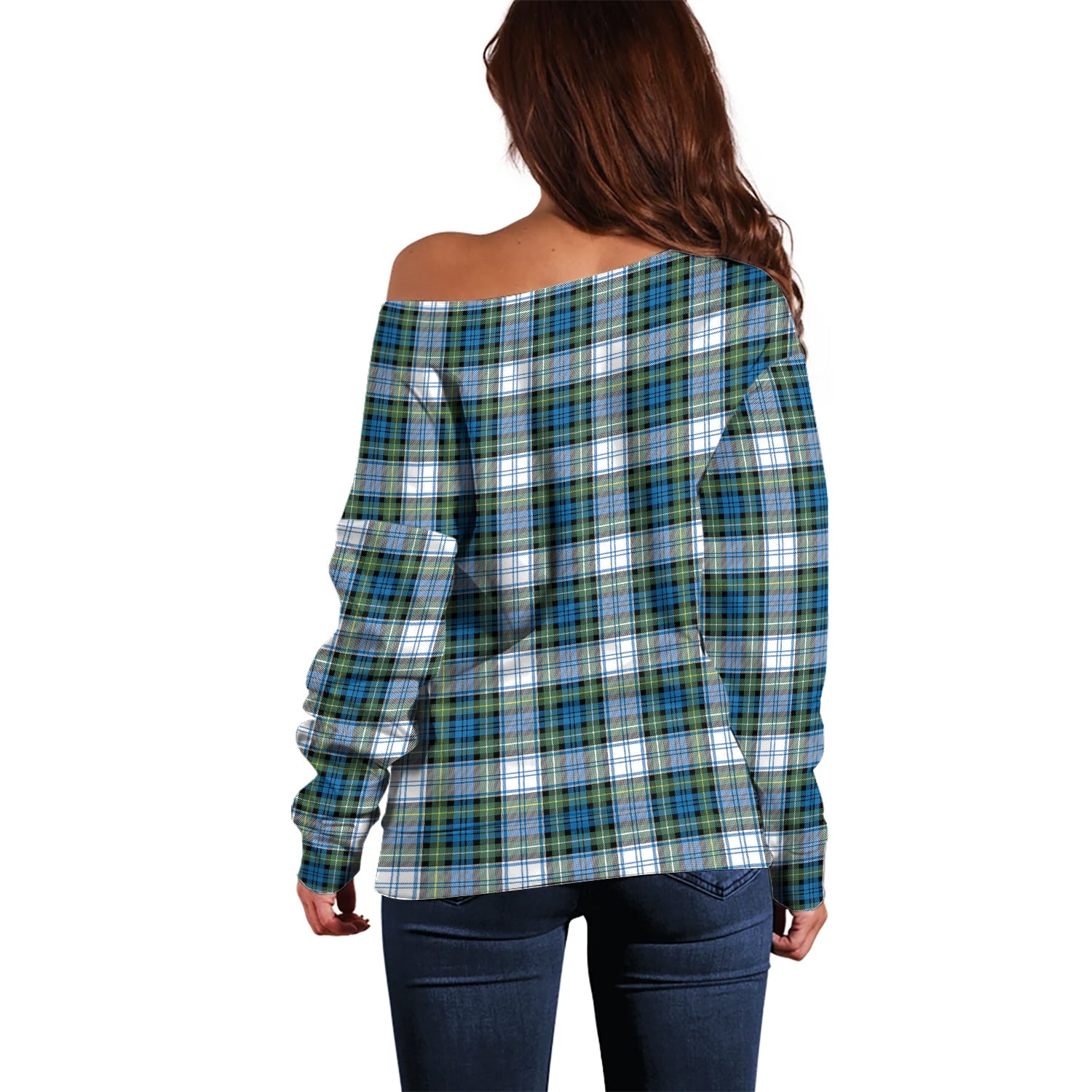 Campbell Dress Ancient Tartan Off Shoulder Women Sweater - Tartanvibesclothing