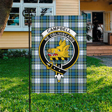 Campbell Dress Ancient Tartan Flag with Family Crest