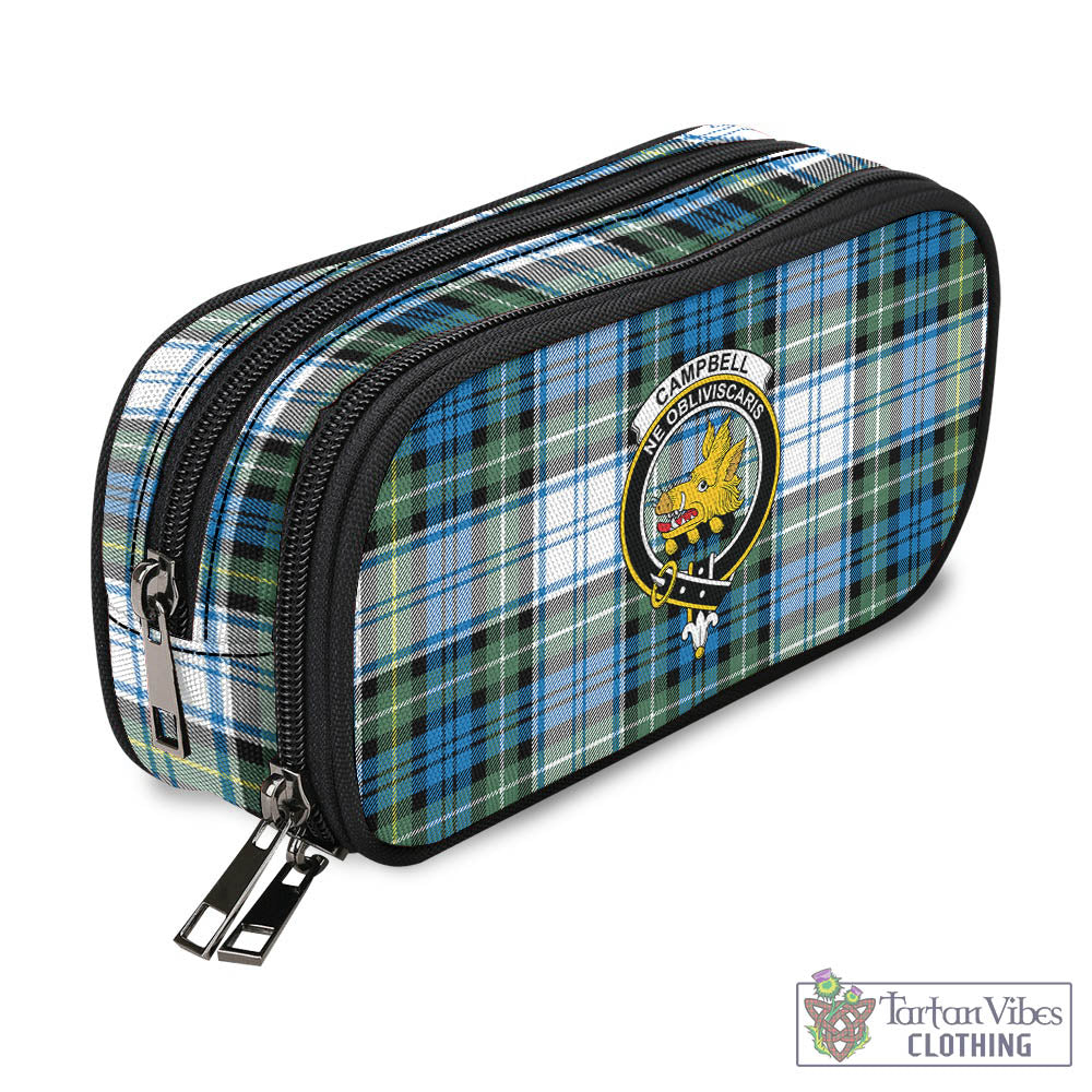 Tartan Vibes Clothing Campbell Dress Ancient Tartan Pen and Pencil Case with Family Crest