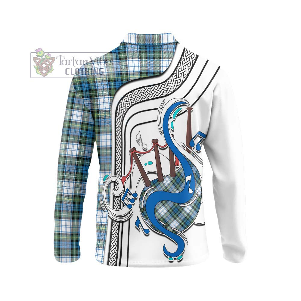 Tartan Vibes Clothing Campbell Dress Ancient Tartan Long Sleeve Polo Shirt with Epic Bagpipe Style