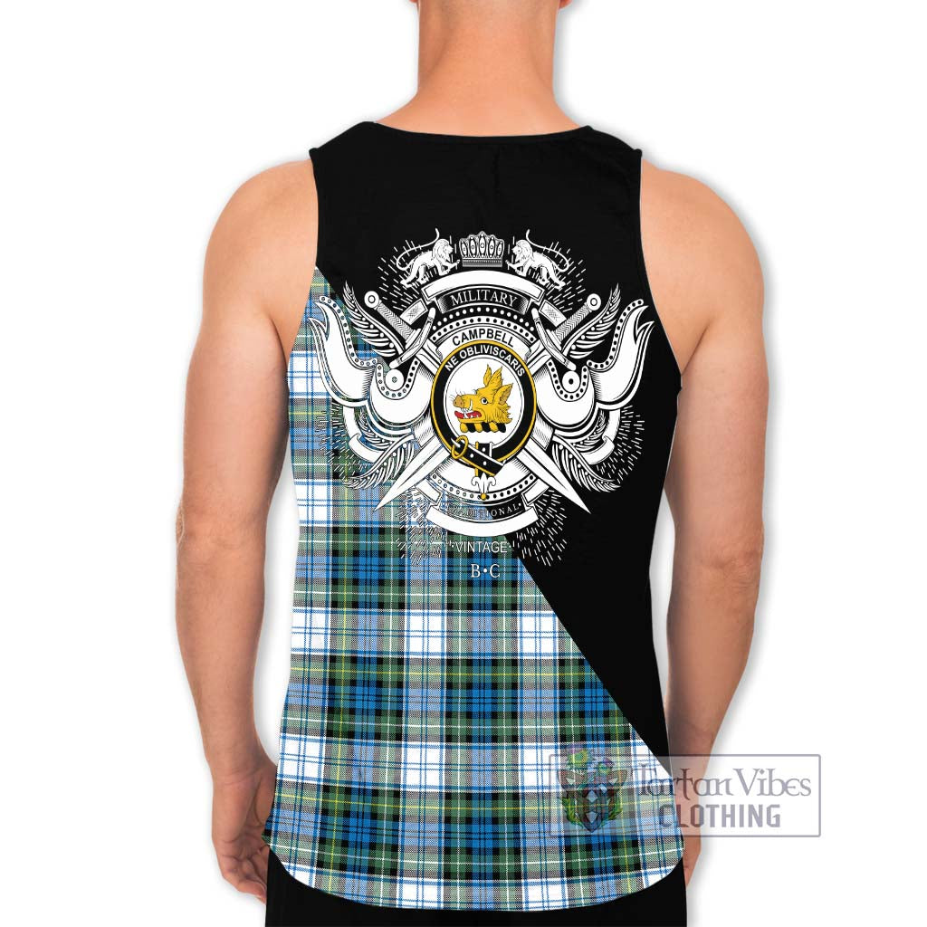 Tartan Vibes Clothing Campbell Dress Ancient Tartan Men's Tank Top with Family Crest and Military Logo Style