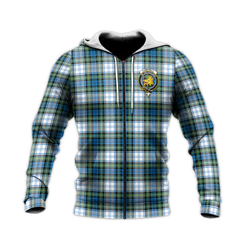 Campbell Dress Ancient Tartan Knitted Hoodie with Family Crest