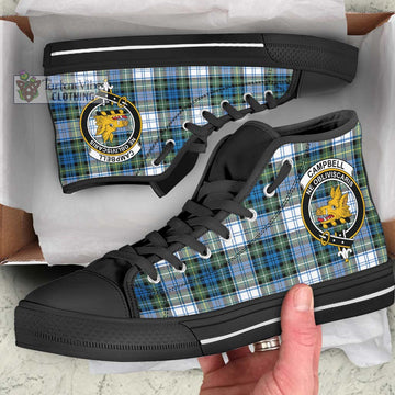 Campbell Dress Ancient Tartan High Top Shoes with Family Crest