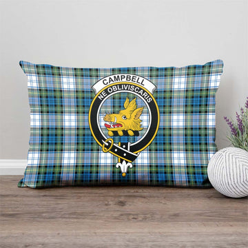 Campbell Dress Ancient Tartan Pillow Cover with Family Crest