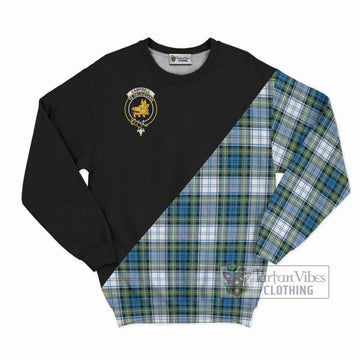 Campbell Dress Ancient Tartan Sweatshirt with Family Crest and Military Logo Style