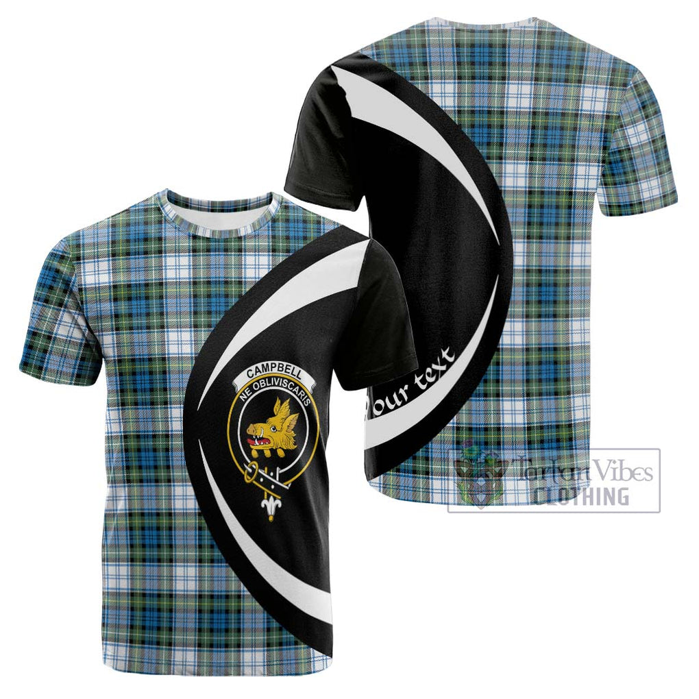 Tartan Vibes Clothing Campbell Dress Ancient Tartan Cotton T-shirt with Family Crest Circle Style