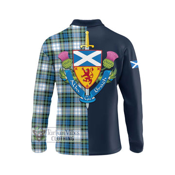 Campbell Dress Ancient Tartan Long Sleeve Polo Shirt Alba with Scottish Lion Royal Arm Half Style