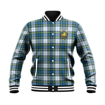 Campbell Dress Ancient Tartan Baseball Jacket with Family Crest