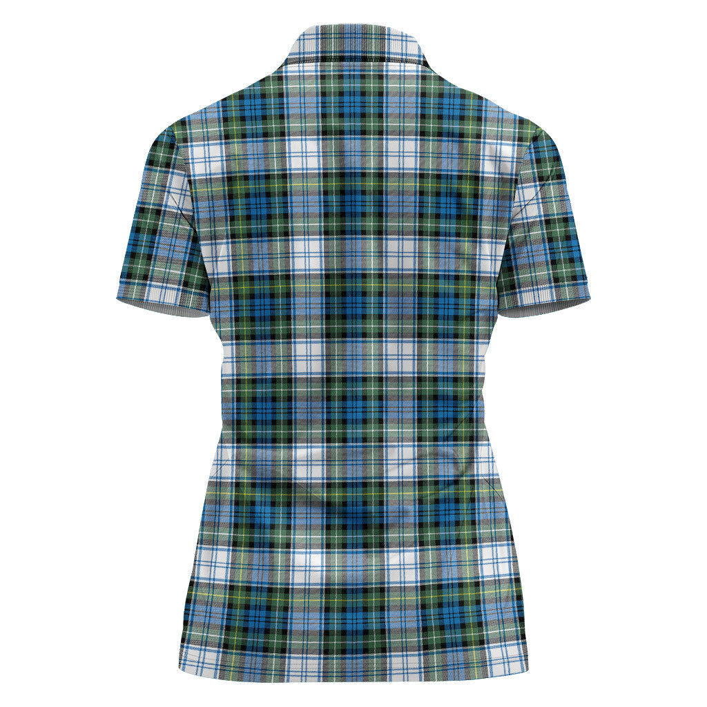 Campbell Dress Ancient Tartan Polo Shirt with Family Crest For Women - Tartan Vibes Clothing