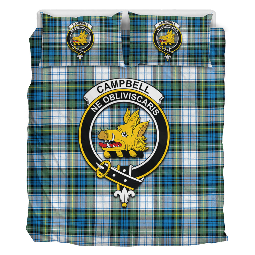 Campbell Dress Ancient Tartan Bedding Set with Family Crest - Tartan Vibes Clothing