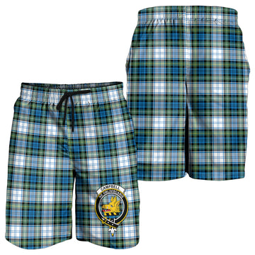 Campbell Dress Ancient Tartan Mens Shorts with Family Crest