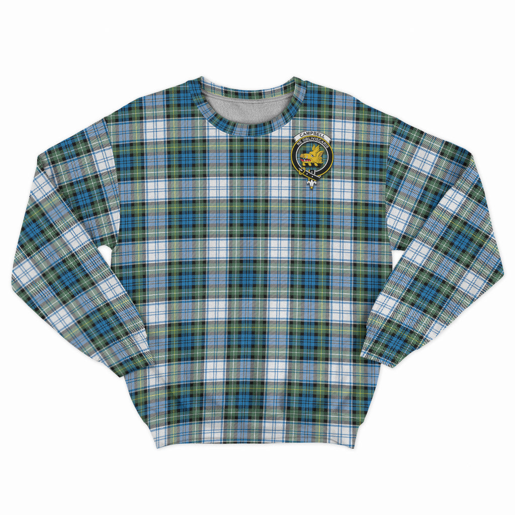 Campbell Dress Ancient Tartan Sweatshirt with Family Crest - Tartan Vibes Clothing