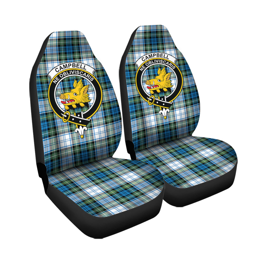 Campbell Dress Ancient Tartan Car Seat Cover with Family Crest - Tartanvibesclothing