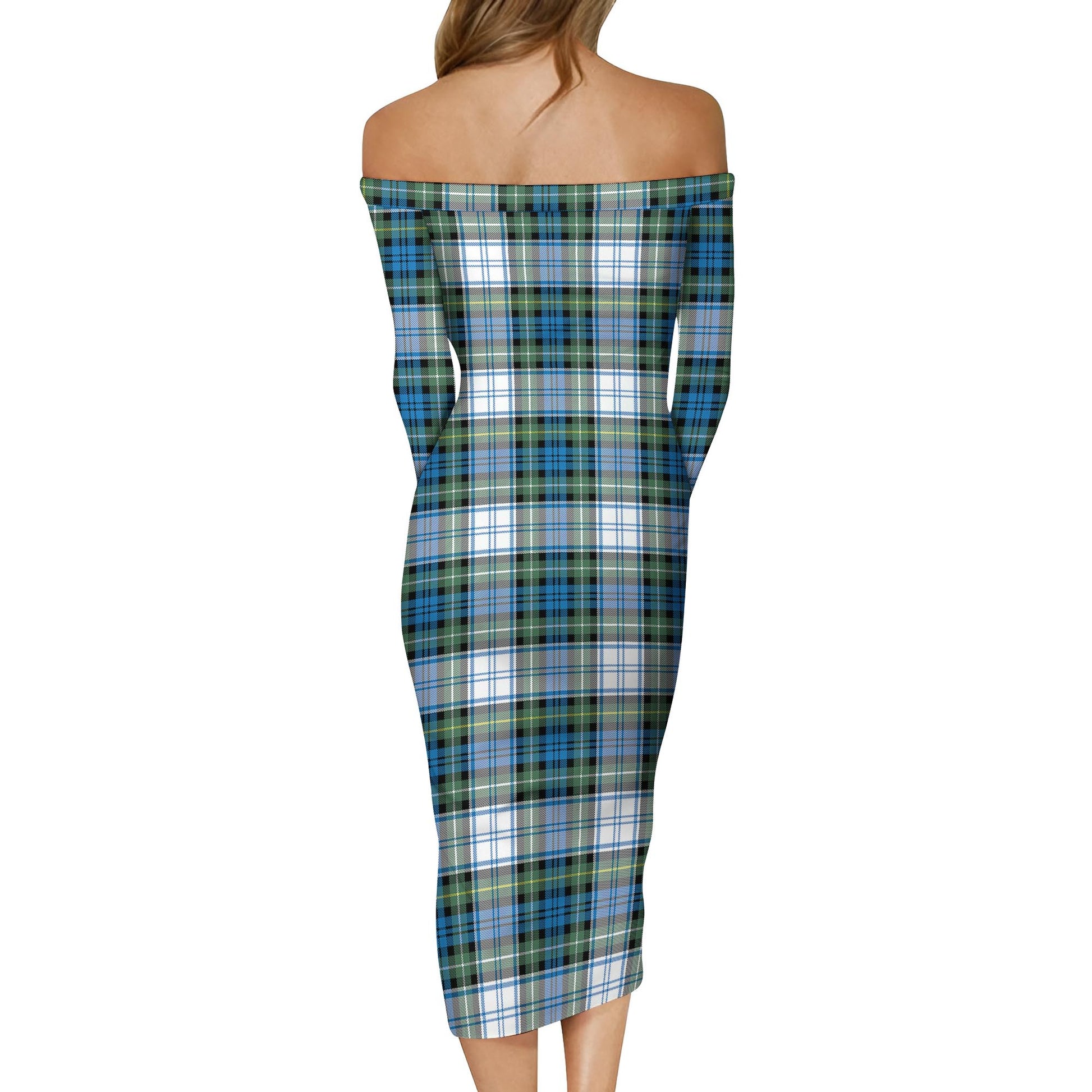 Campbell Dress Ancient Tartan Off Shoulder Lady Dress - Tartanvibesclothing