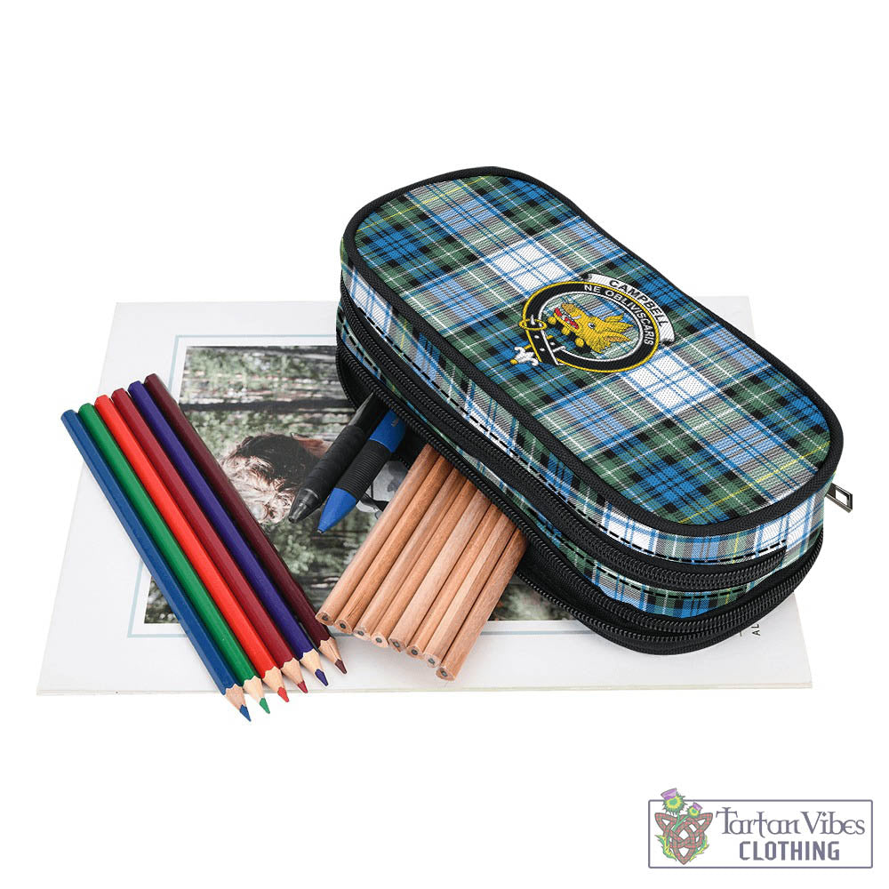 Tartan Vibes Clothing Campbell Dress Ancient Tartan Pen and Pencil Case with Family Crest