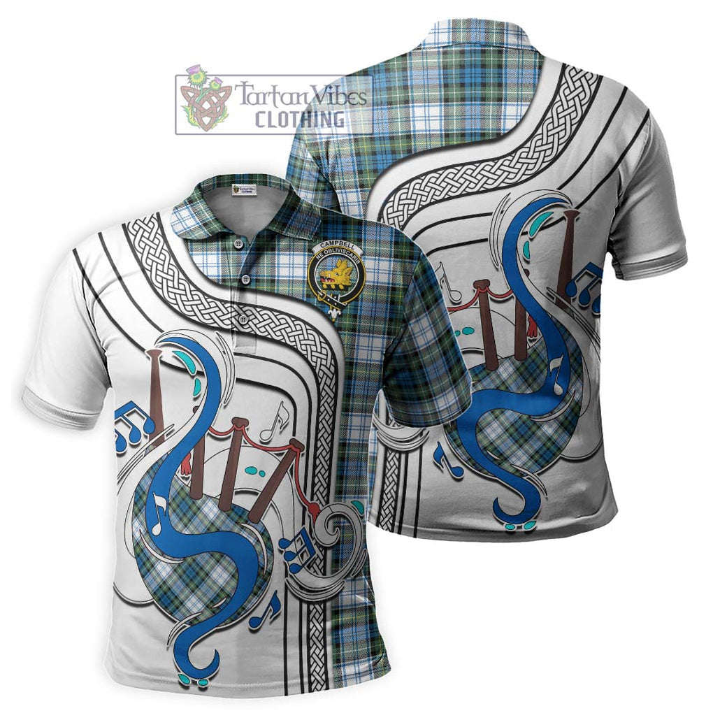 Tartan Vibes Clothing Campbell Dress Ancient Tartan Polo Shirt with Epic Bagpipe Style