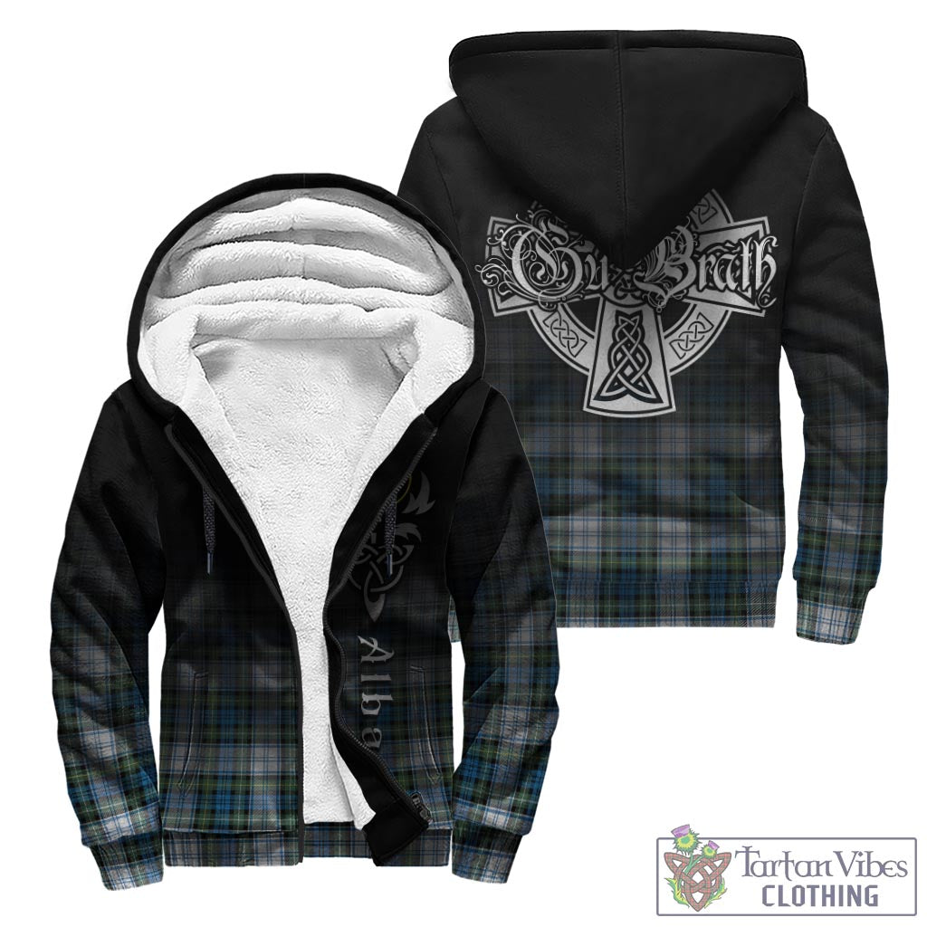 Tartan Vibes Clothing Campbell Dress Ancient Tartan Sherpa Hoodie Featuring Alba Gu Brath Family Crest Celtic Inspired