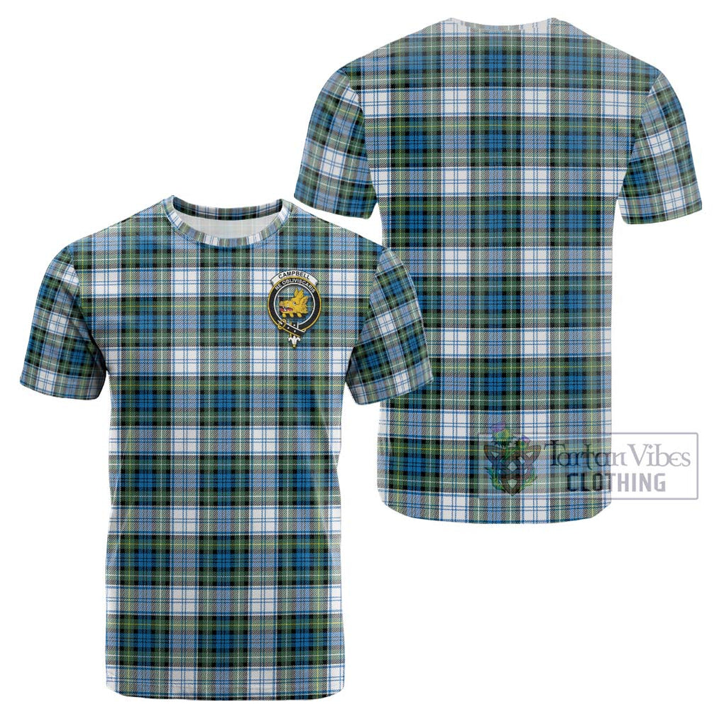 Campbell Dress Ancient Tartan Cotton T-Shirt with Family Crest Kid's Shirt - Tartanvibesclothing Shop