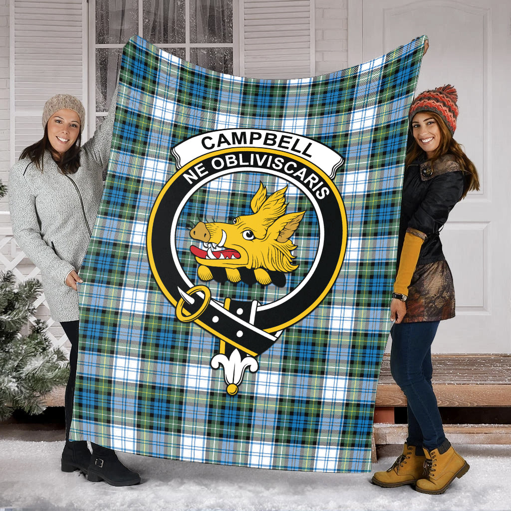 Campbell Dress Ancient Tartan Blanket with Family Crest - Tartan Vibes Clothing